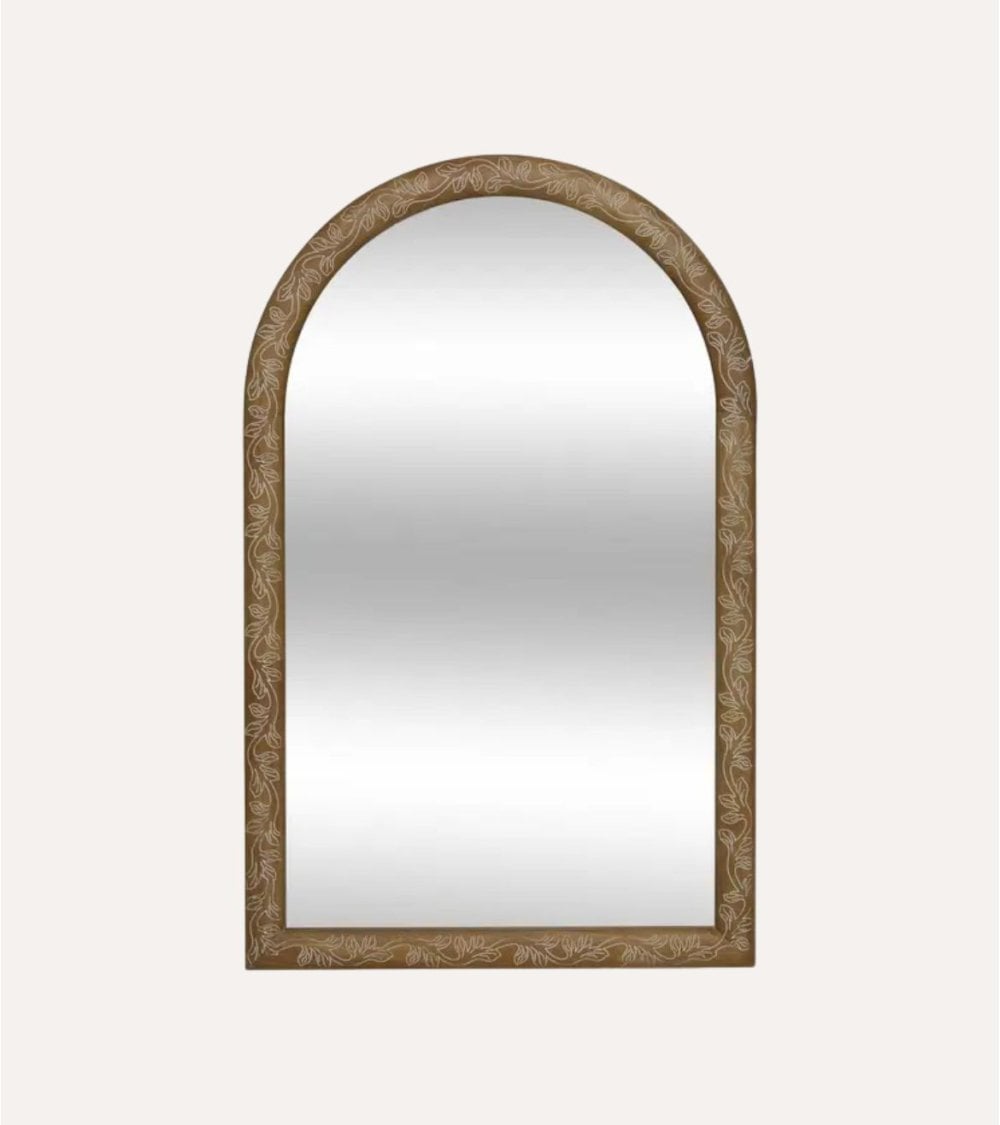Espejo de Pared Ethel de Madera Grabada