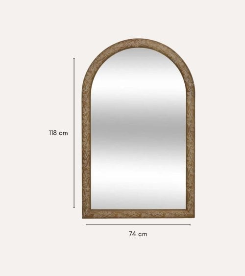 Espejo de Pared Ethel de Madera Grabada