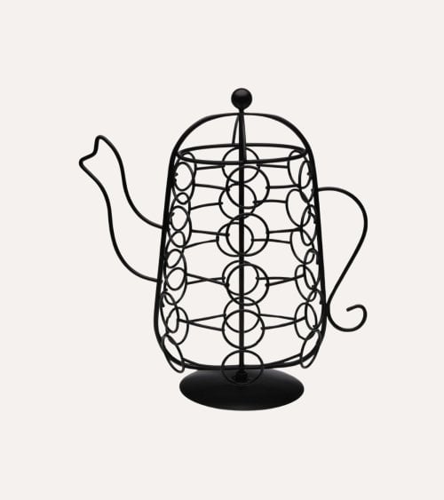 Portacápsulas en Forma de Cafetera para 30 Cápsulas de Metal