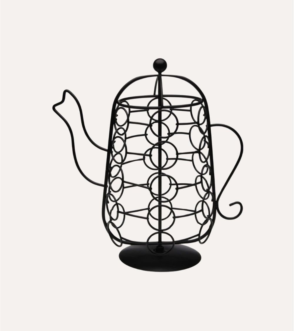 Portacápsulas en Forma de Cafetera para 30 Cápsulas de Metal