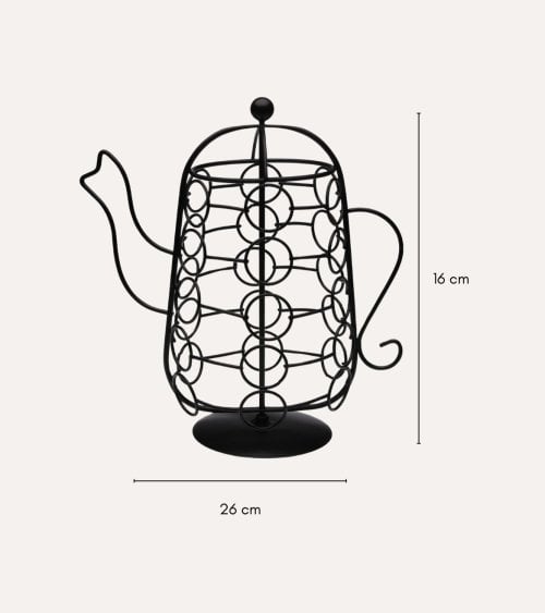 Portacápsulas en Forma de Cafetera para 30 Cápsulas de Metal