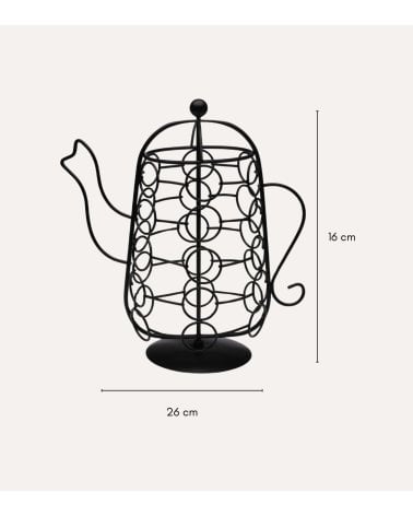 Portacápsulas en Forma de Cafetera para 30 Cápsulas de Metal