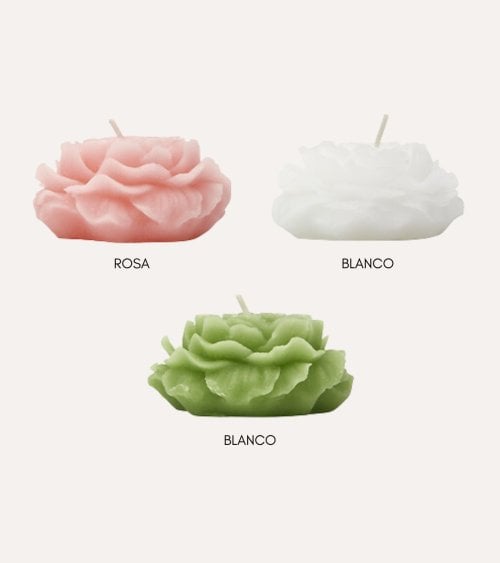 Vela en Forma de Flor Rosa de Parafina