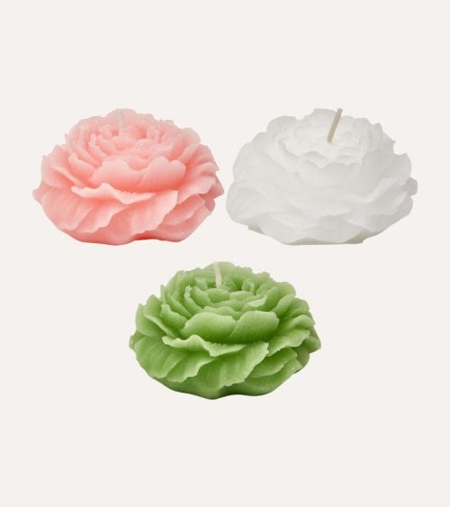 Vela en Forma de Flor Rosa de Parafina