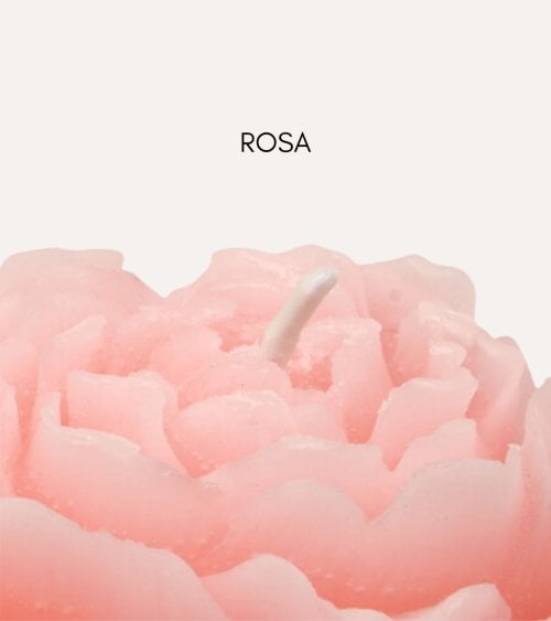 Vela en Forma de Flor Rosa de Parafina