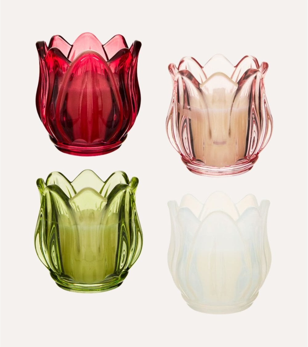 Vela Aromática Flor de Hada de Vidrio Tintado