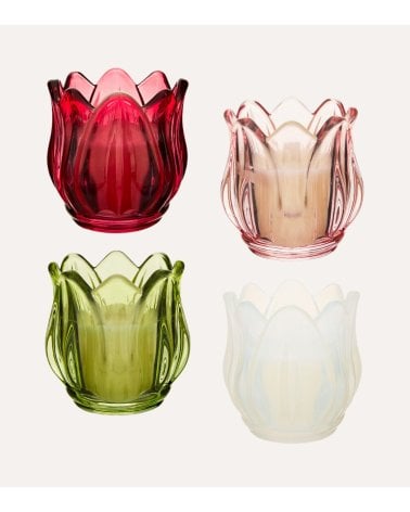 Vela Aromática Flor de Hada de Vidrio Tintado