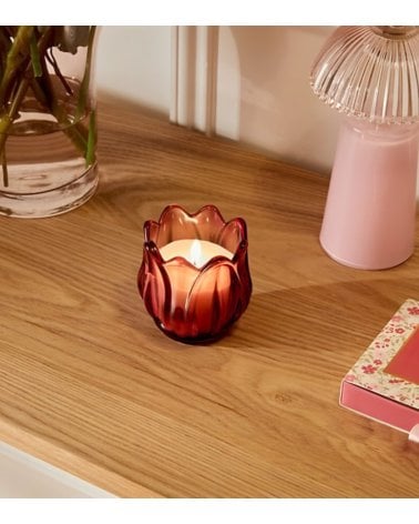 Vela Aromática Flor de Hada de Vidrio Tintado