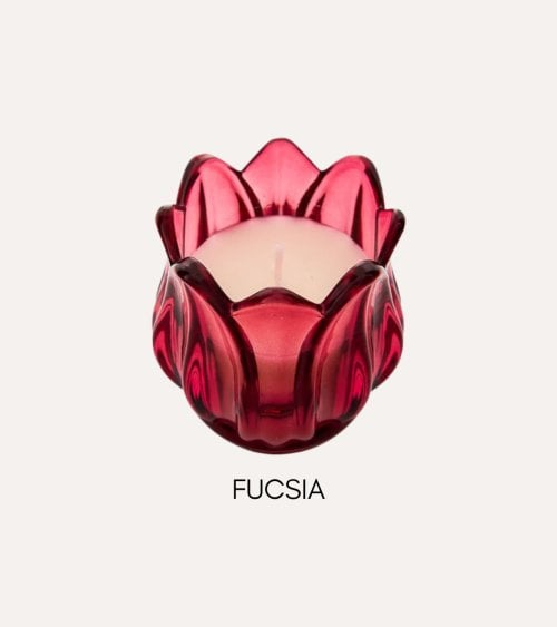 Vela Aromática Flor de Hada de Vidrio Tintado