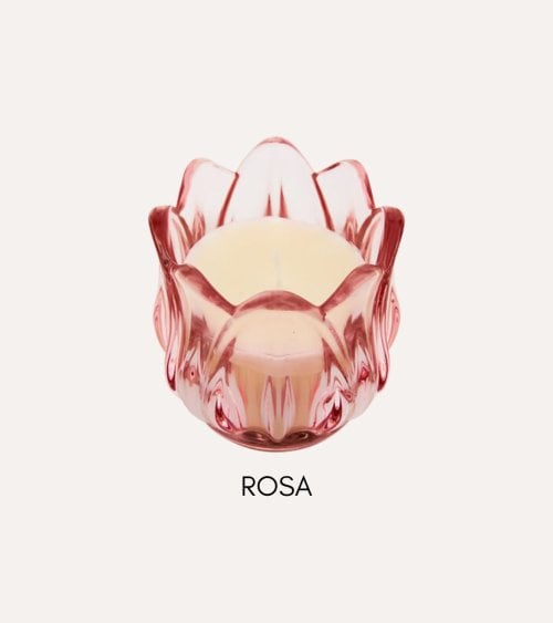 Vela Aromática Flor de Hada de Vidrio Tintado