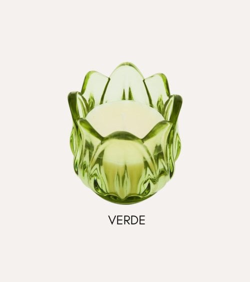 Vela Aromática Flor de Hada de Vidrio Tintado