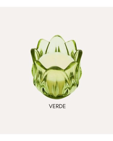 Vela Aromática Flor de Hada de Vidrio Tintado