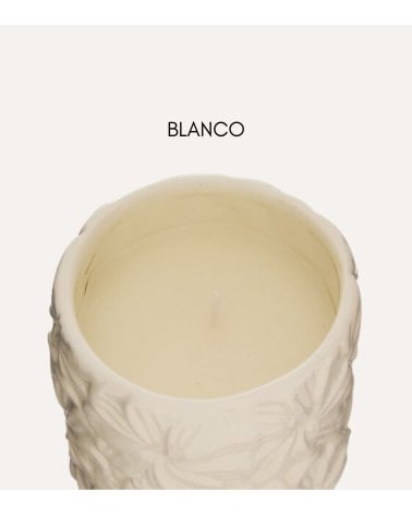 Vela Aromática Flores Talladas de Cerámica
