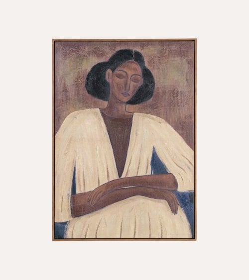 Cuadro Lienzo Aicha de Mujer Elegante Enmarcado