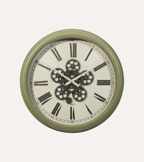 Reloj de Pared Argo con Flor de Mecanismo de Metal