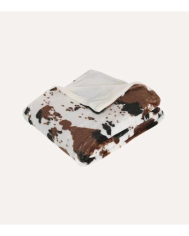 Manta Plaid Animal Print Vaca de Poliéster