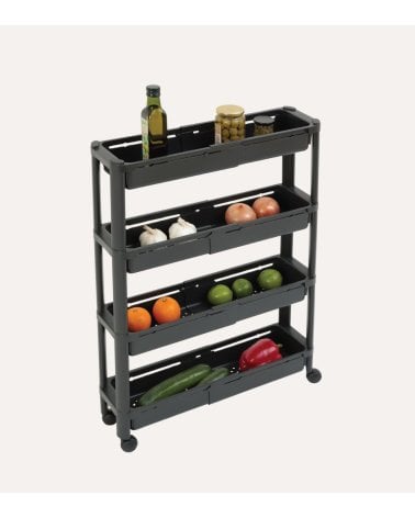 Carrito Auxiliar Extensible con 4 Niveles de Plástico