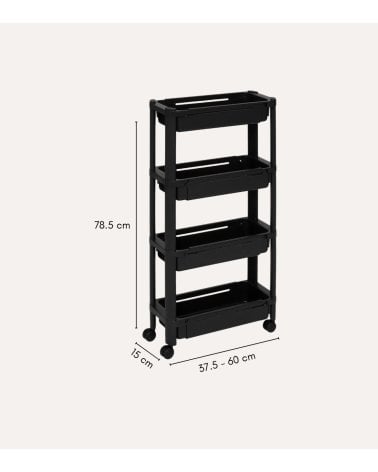 Carrito Auxiliar Extensible con 4 Niveles de Plástico