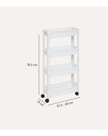 Carrito Auxiliar Extensible con 4 Niveles de Plástico