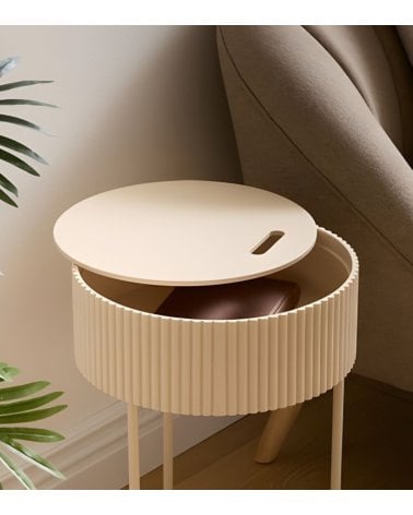 Mesa Auxiliar Juna con Compartimiento de Metal y MDF