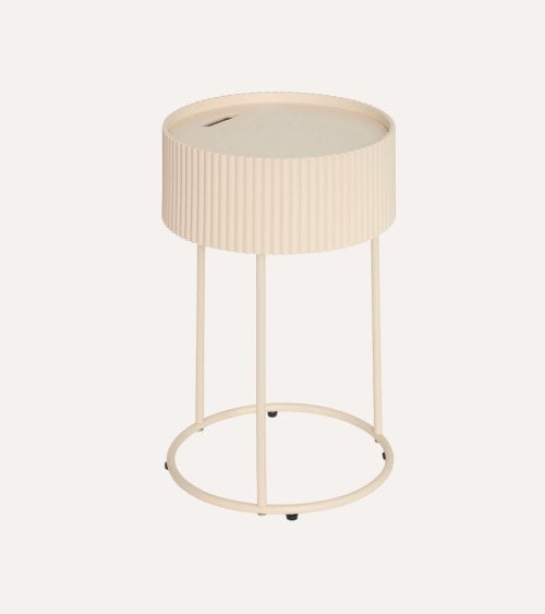 Mesa Auxiliar Juna con Compartimiento de Metal y MDF