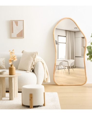 Espejo de Pie Tamy de Madera de Hevea y MDF