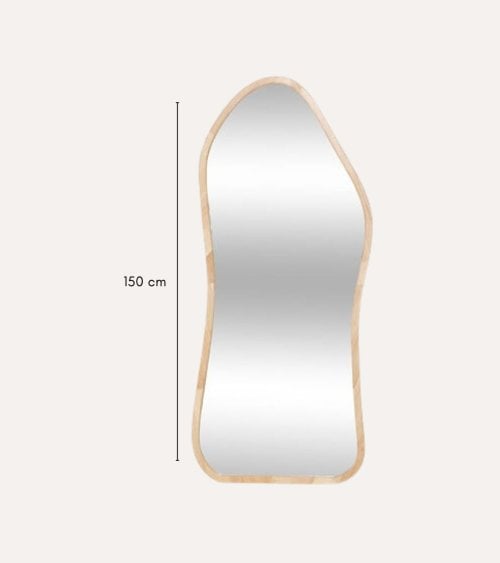 Espejo de Pie Tamy de Madera de Hevea y MDF