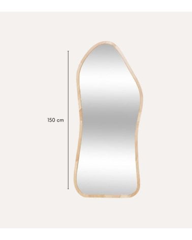 Espejo de Pie Tamy de Madera de Hevea y MDF