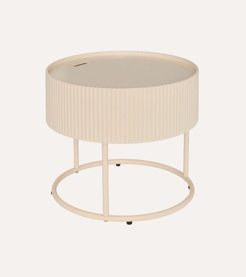 Mesa de Centro Juna con Compartimiento de Metal y MDF