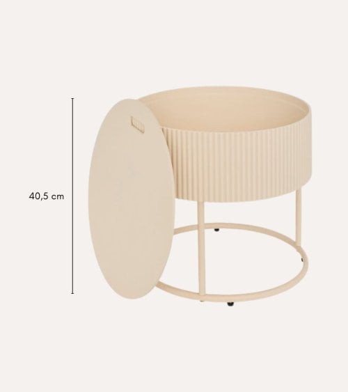 Mesa de Centro Juna con Compartimiento de Metal y MDF