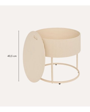 Mesa de Centro Juna con Compartimiento de Metal y MDF