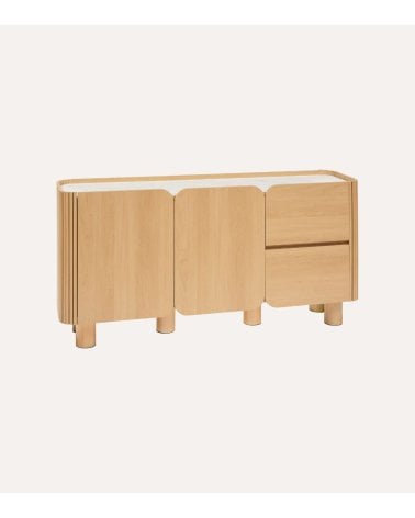 Aparador Homelya con 2 Puertas y 2 Cajones de Madera de Hevea