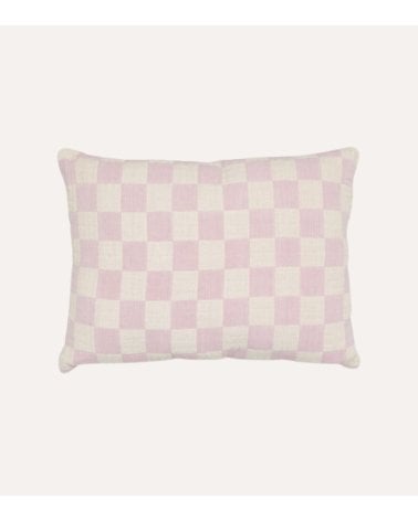 Cojín Rectangular Cuadros Vintage de Poliéster y Algodón