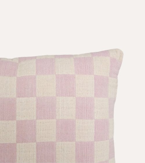 Cojín Rectangular Cuadros Vintage de Poliéster y Algodón