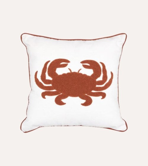 Cojín Cangrejo Oceanía con Borreguillo de Poliéster y Algodón