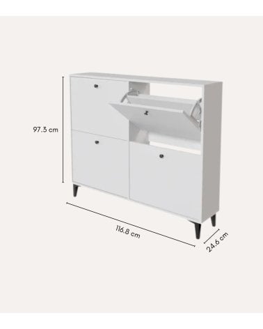 Zapatero Soft con 4 Trampones de Melamina