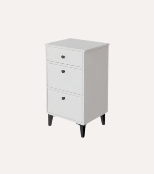 Mesita de Noche Soft con 3 Cajones de Melamina