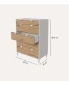 Cómoda Eria con 5 Cajones de Melamina