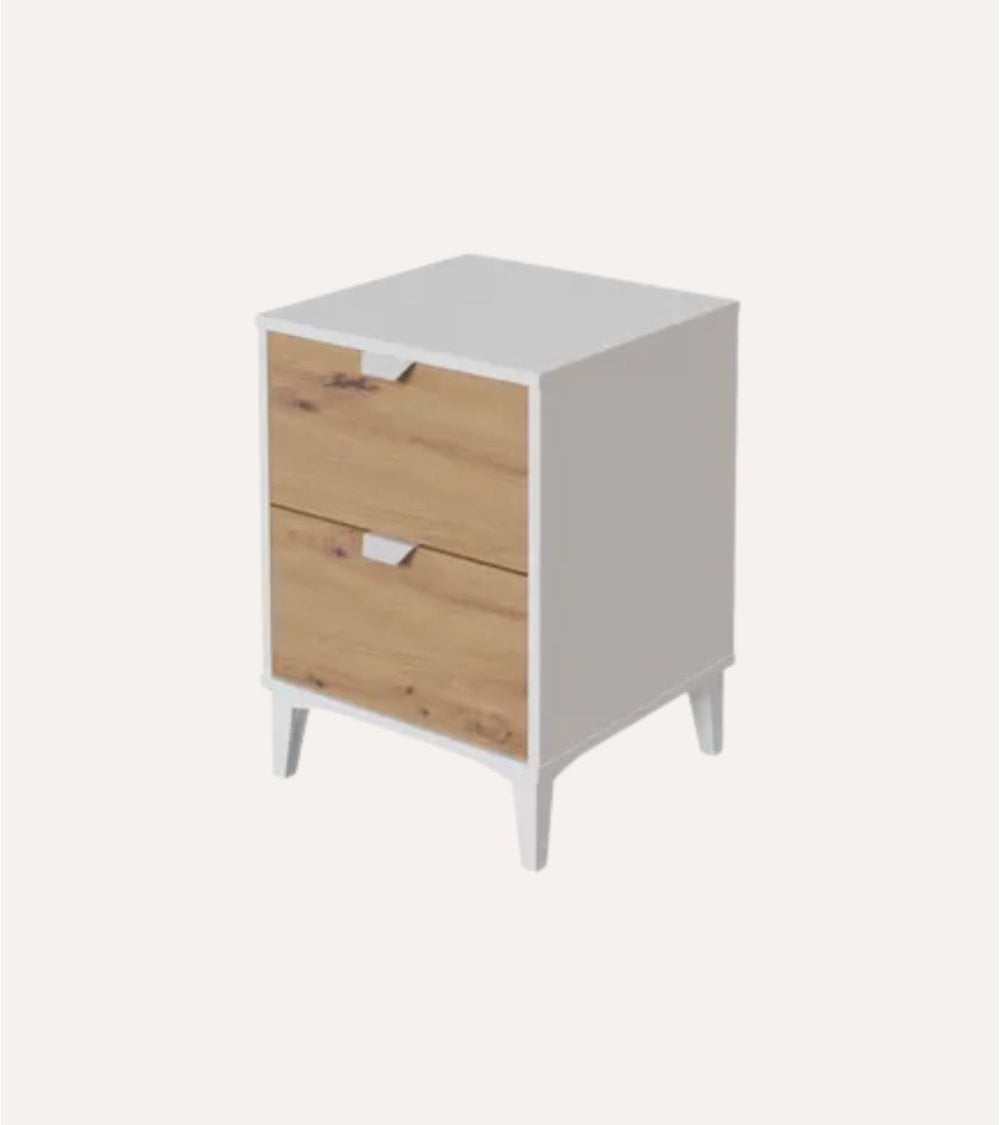 Mesita de Noche Eria con 2 Cajones de Melamina