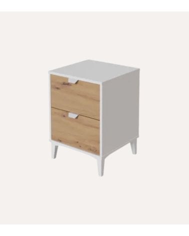 Mesita de Noche Eria con 2 Cajones de Melamina