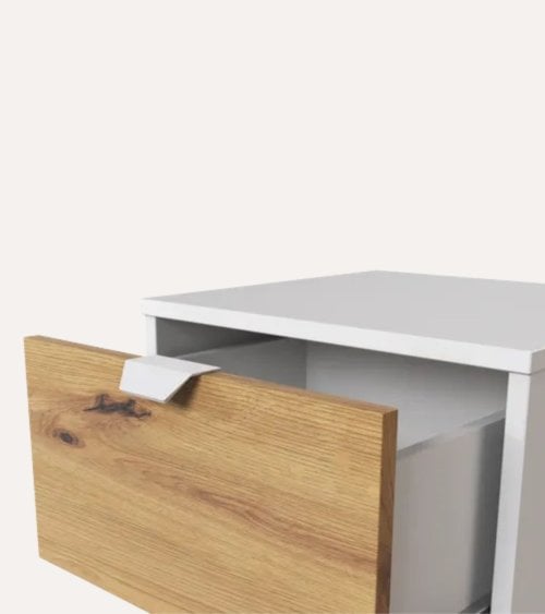 Mesita de Noche Eria con 2 Cajones de Melamina