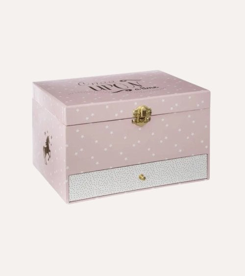 Caja Musical Joyero Infantil con Unicornio de Papel y Cartón