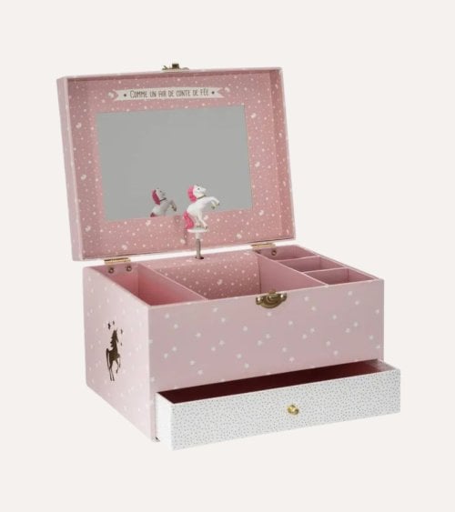 Caja Musical Joyero Infantil con Unicornio de Papel y Cartón