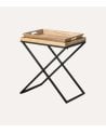 Mesa Auxiliar Eva con Bandeja de Madera y Metal