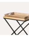 Mesa Auxiliar Eva con Bandeja de Madera y Metal