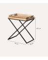 Mesa Auxiliar Eva con Bandeja de Madera y Metal