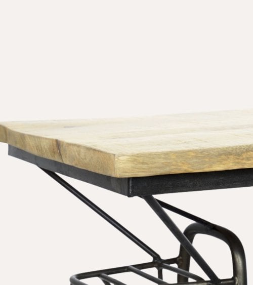 Botellero Mesa de Bar Moto de Madera de Mango