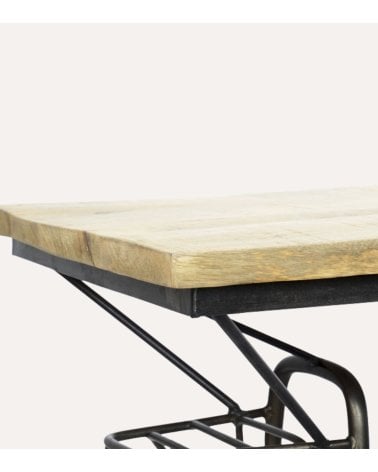 Botellero Mesa de Bar Moto de Madera de Mango