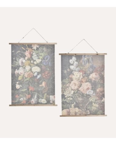 Tapiz con Lienzo de Florero de Tejido