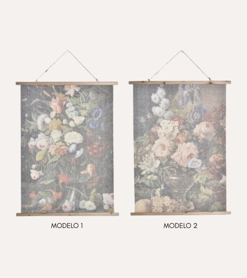 Tapiz con Lienzo de Florero de Tejido